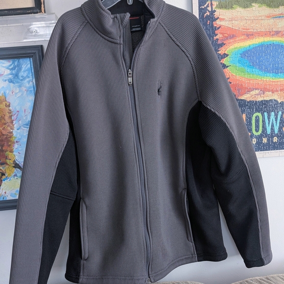 Spyder Men's Core Sweater Full Zip Fleece Jacket Gray XL - Picture 2 of 5